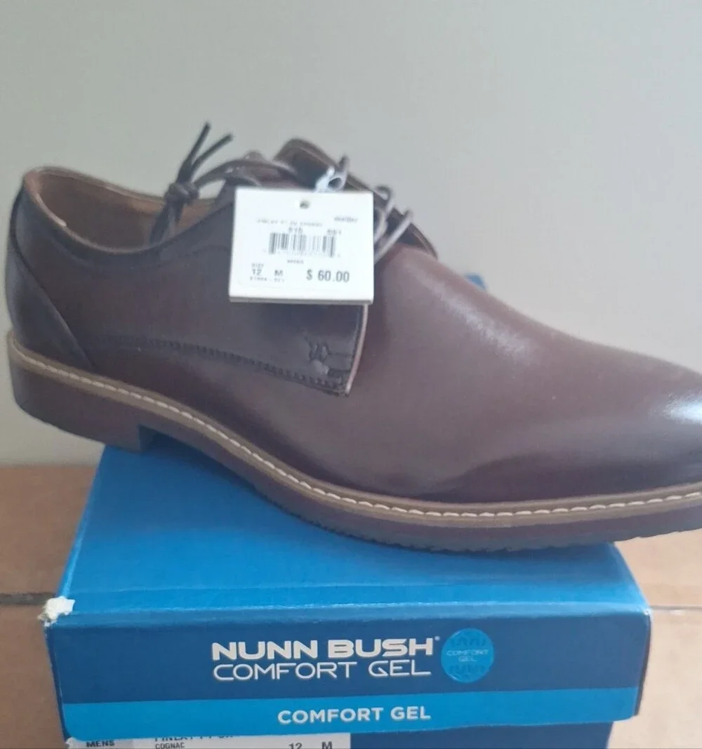 Nunn Bush Brown Leather Lace-Up Oxfords